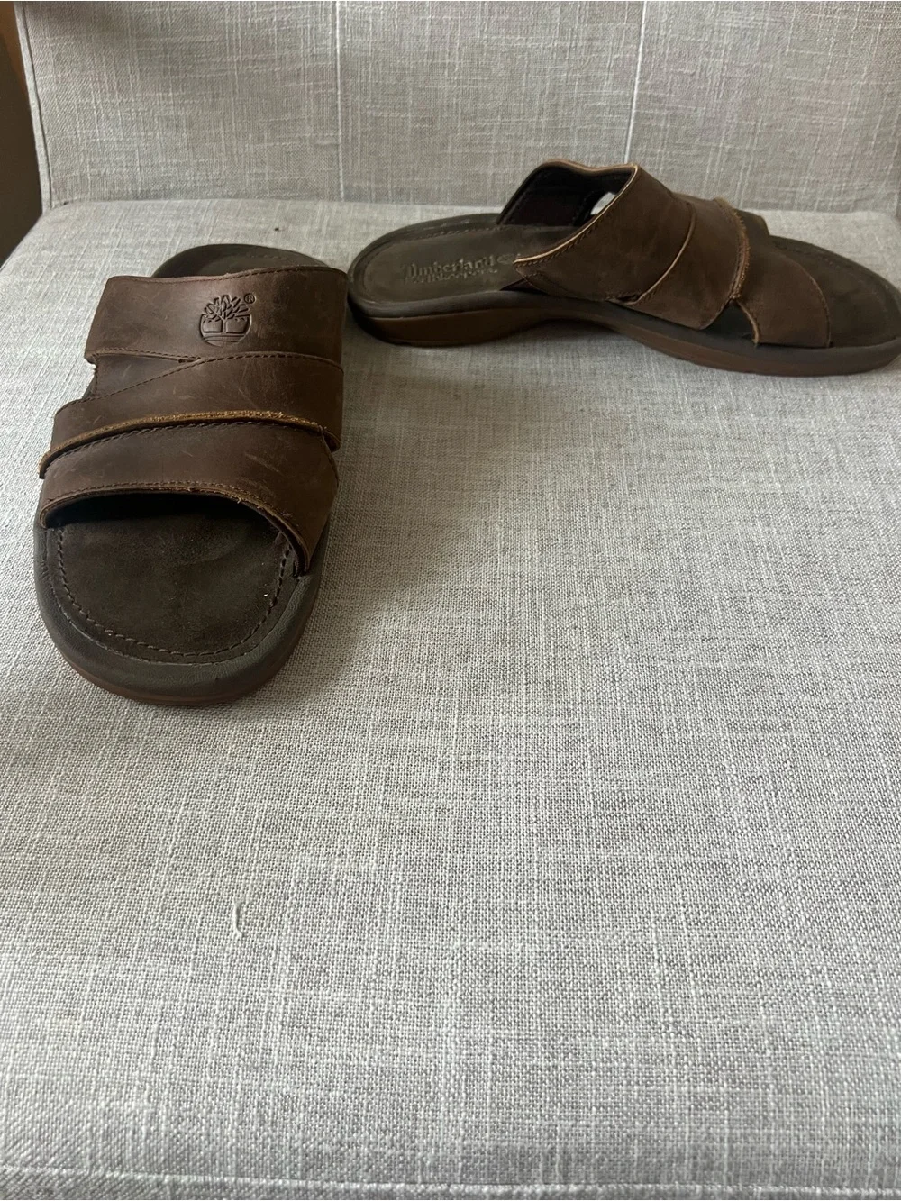 Timberland Earthsteppers Brown Slide Sandals, men’s 11, casual summer logo